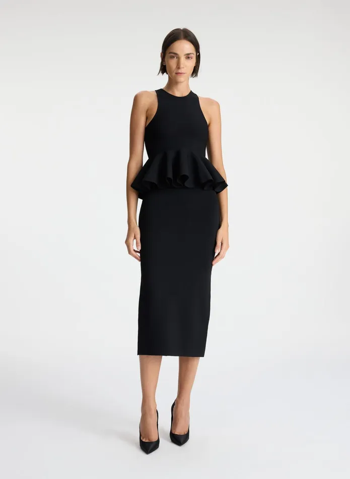 ALC Tops Talia Peplum Knit Top Black 8211 Women