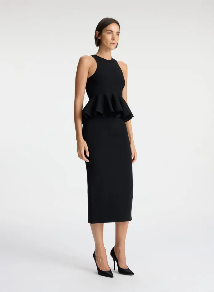 ALC Tops Talia Peplum Knit Top Black 8211 Women