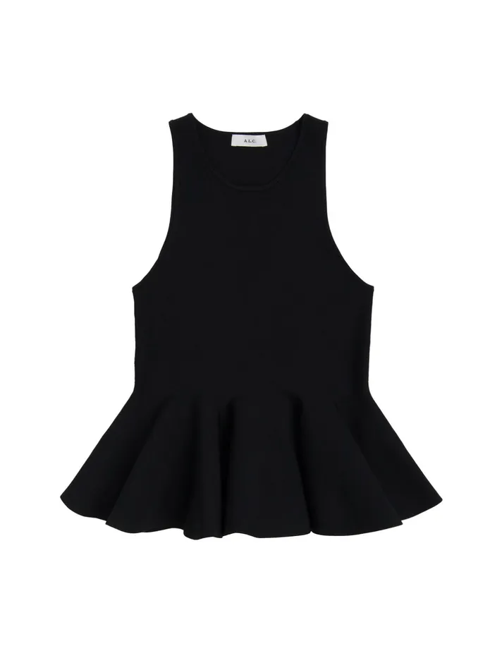 ALC Tops Talia Peplum Knit Top Black 8211 Women