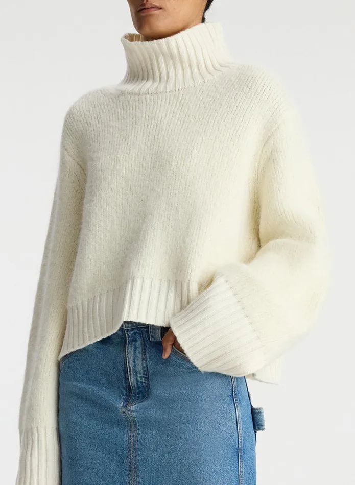 ALC Tops Theo Wool Turtleneck Sweater White 8211 Women