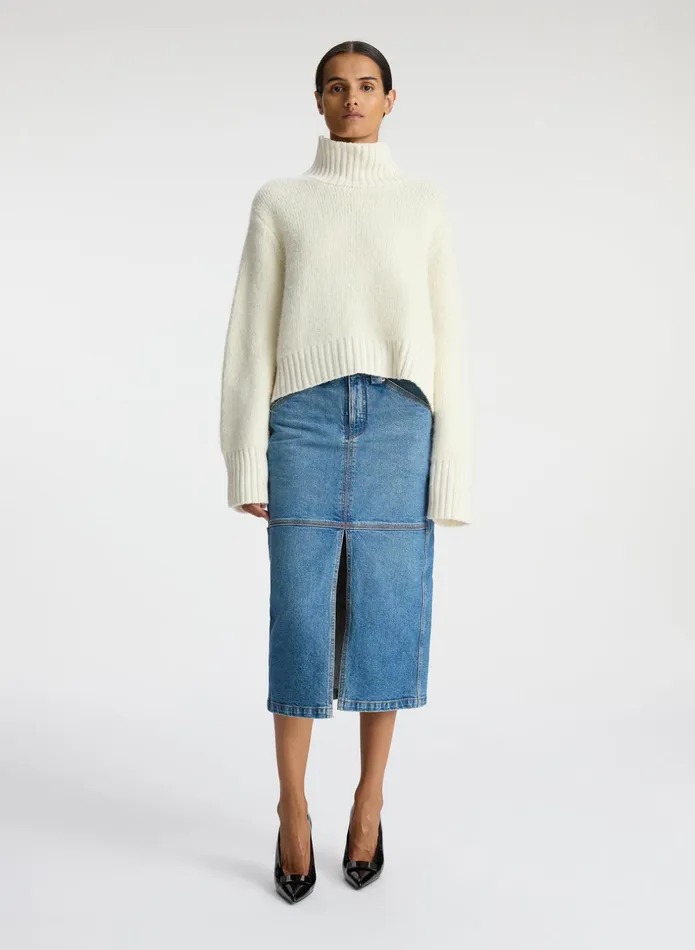 ALC Tops Theo Wool Turtleneck Sweater White 8211 Women