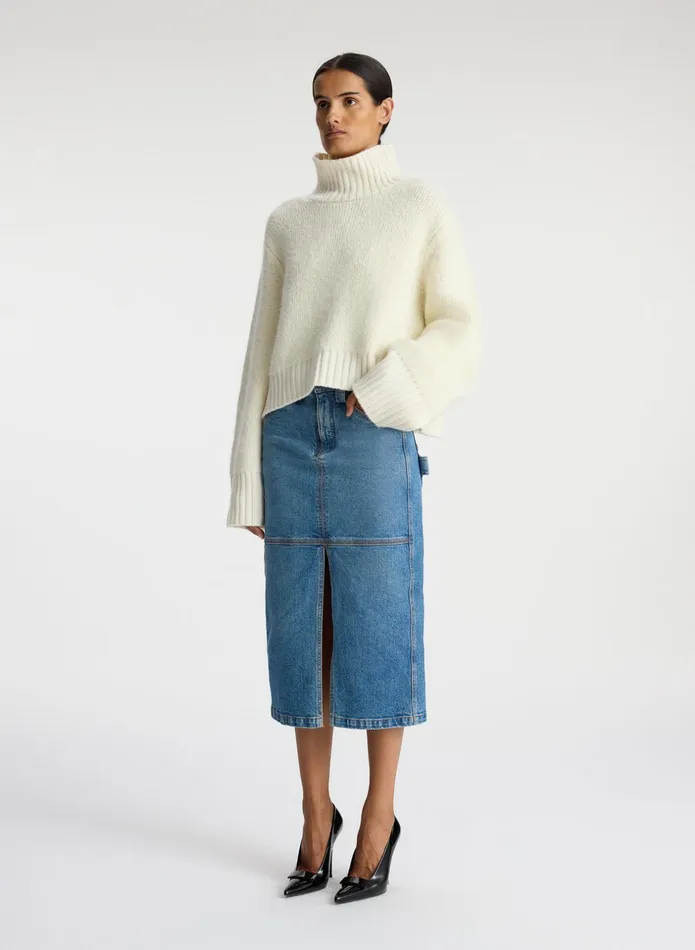 ALC Tops Theo Wool Turtleneck Sweater White 8211 Women