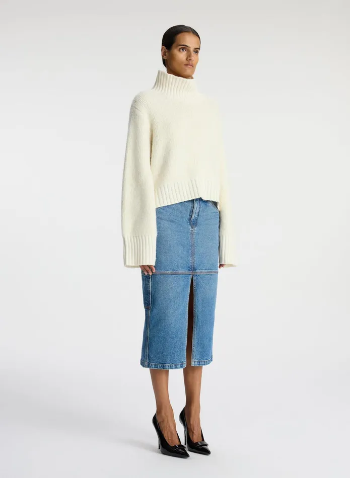 ALC Tops Theo Wool Turtleneck Sweater White 8211 Women