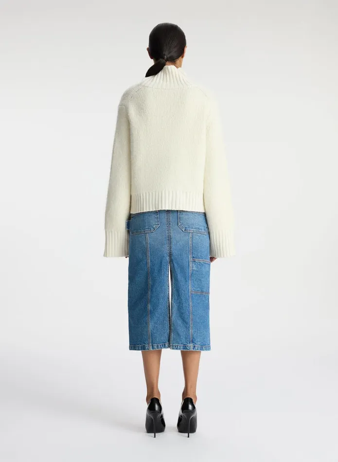 ALC Tops Theo Wool Turtleneck Sweater White 8211 Women