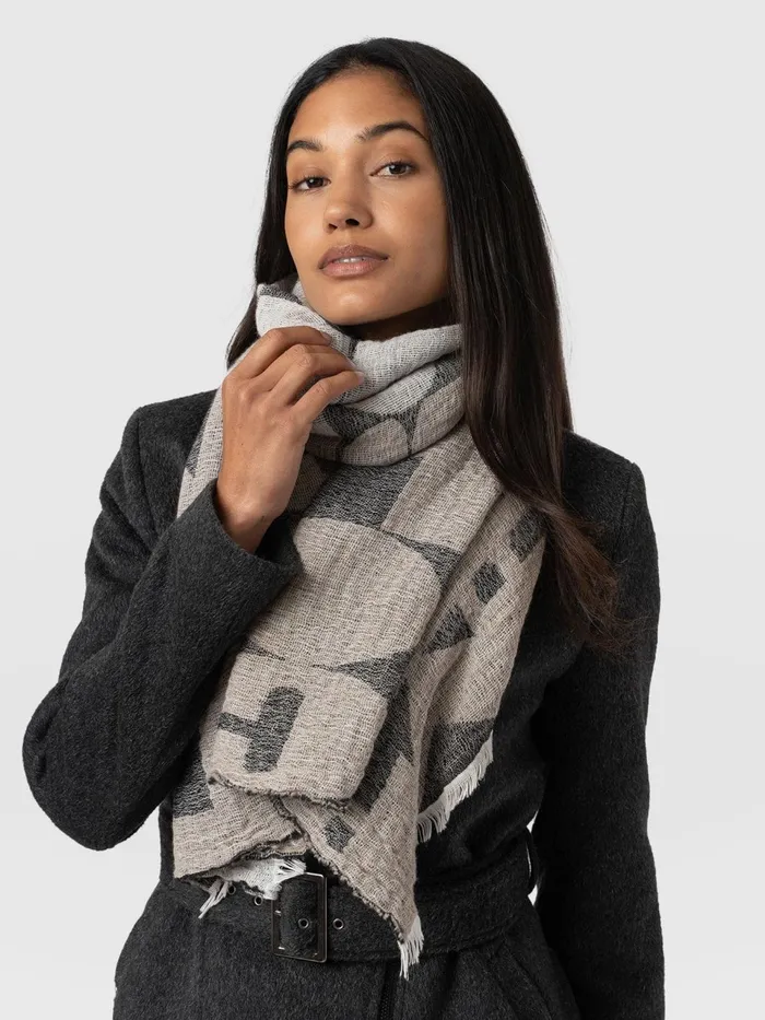 Abstract Rock Scarf 8211 BlackCream Blackcream Women Saint And Sofia Scarves and Hats