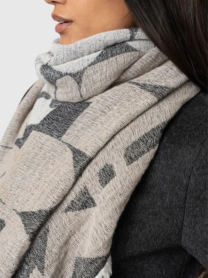 Abstract Rock Scarf 8211 BlackCream Blackcream Women Saint And Sofia Scarves and Hats