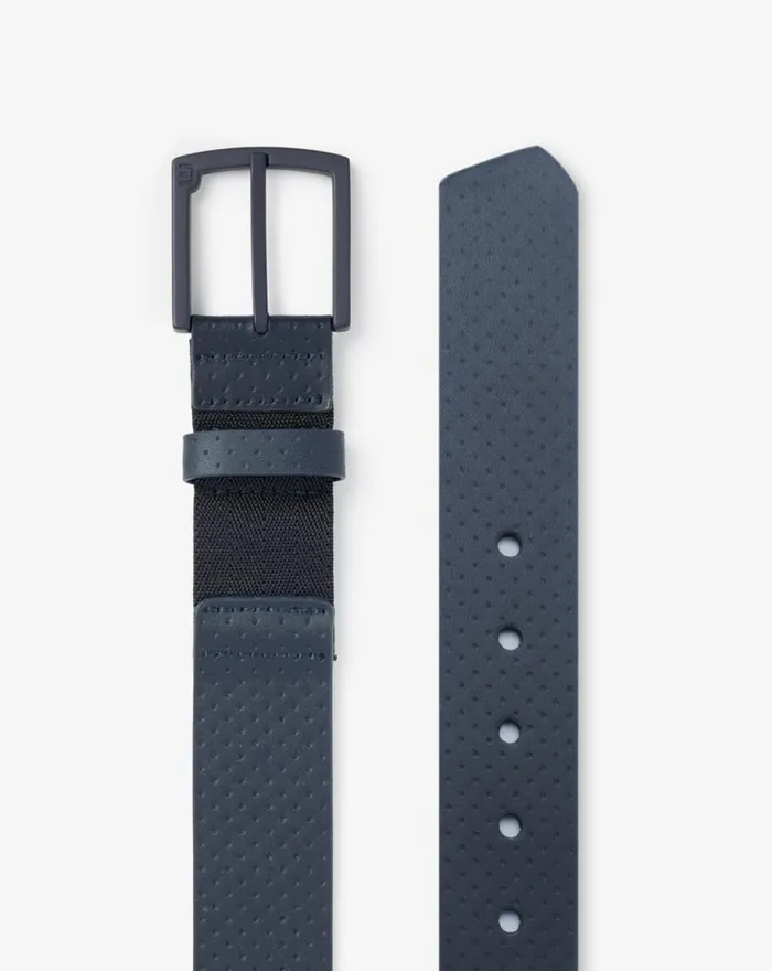 Accessories PILATUS 20 LEATHER HYBRID STRETCH BELT Blue Nights TravisMathew Belts