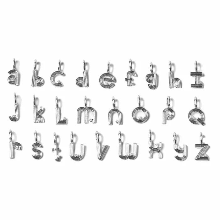 Adina Reyter Mini Bead Necklaces Love Necklace 8211 One Initial In Sterling Silver Sterling Silver 8211 Necklaces