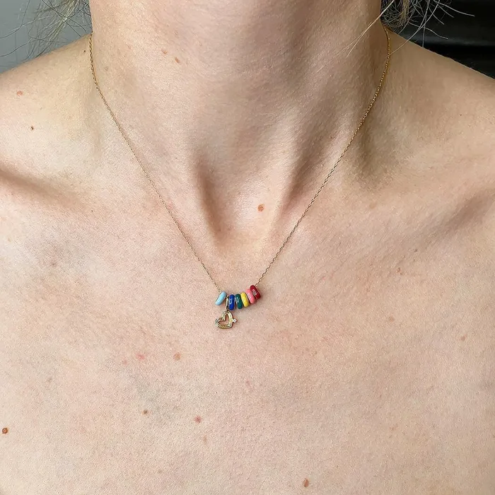 Adina Reyter Mini Bead Necklaces Love Necklace 8211 One Symbol In Sterling Silver Sterling Silver 8211 Necklaces