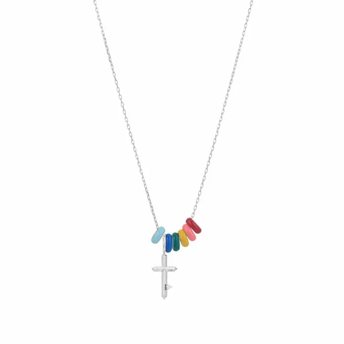 Adina Reyter Mini Bead Necklaces Love Necklace 8211 One Symbol In Sterling Silver Sterling Silver 8211 Necklaces