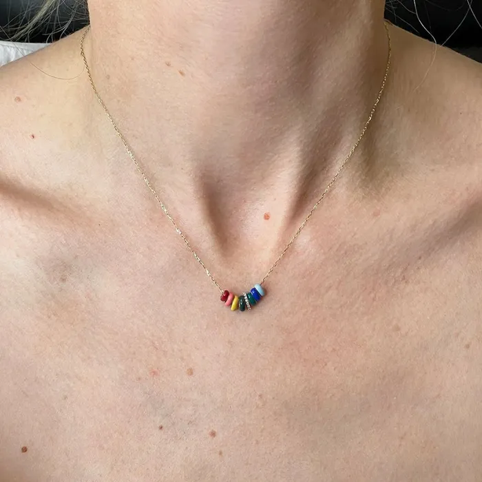 Adina Reyter Mini Bead Necklaces Mini Bead Diamond Enamel Love Necklace 8211 Necklaces Adina Reyter Mini Bead Necklaces Mini Bead Diamond Enamel Love Necklace 8211 Necklaces