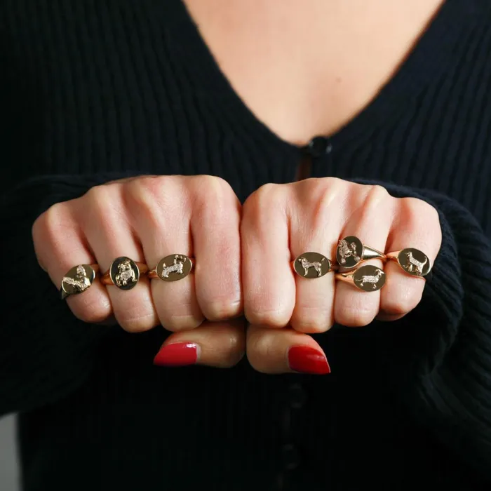 Adina Reyter Signet Pav Diamond Cat Signet Ring Cat 8211 Rings
