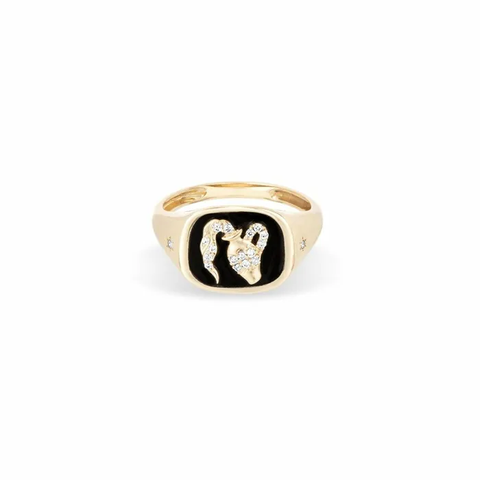 Adina Reyter Signet Zodiac Ceramic Diamond Aquarius Signet Ring Aquarius 8211 Rings Adina Reyter Signet Zodiac Ceramic Diamond Aquarius Signet Ring Aquarius 8211 Rings