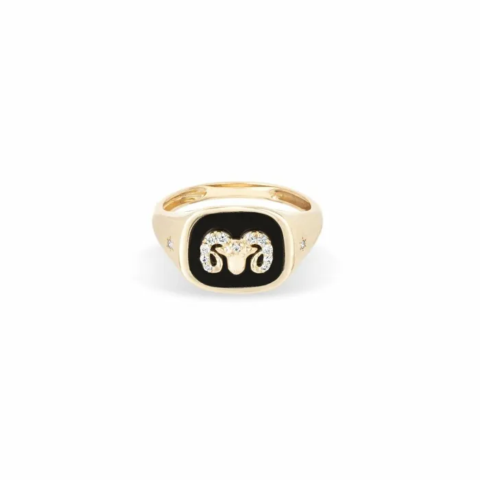 Adina Reyter Signet Zodiac Ceramic Diamond Aries Signet Ring Aries 8211 Rings Adina Reyter Signet Zodiac Ceramic Diamond Aries Signet Ring Aries 8211 Rings