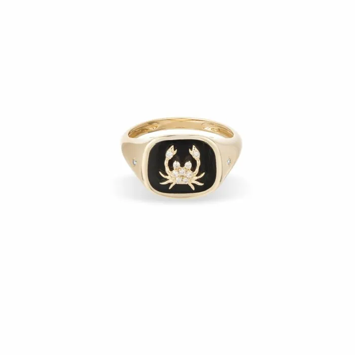 Adina Reyter Signet Zodiac Ceramic Diamond Cancer Signet Ring Cancer 8211 Rings Adina Reyter Signet Zodiac Ceramic Diamond Cancer Signet Ring Cancer 8211 Rings
