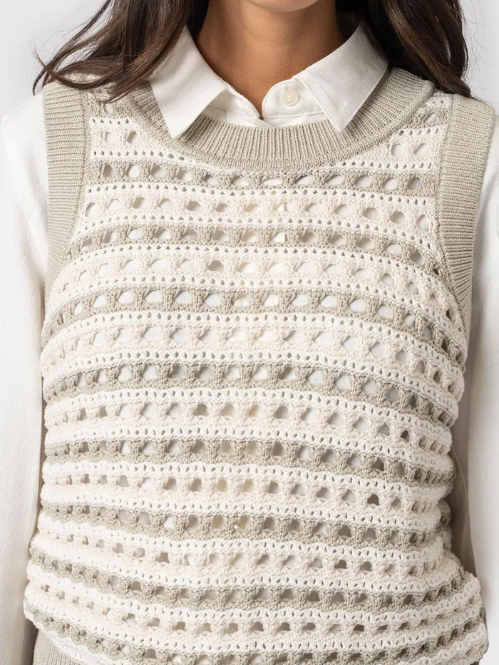 Adler Sleeveless Knit 8211 Beige Beige Women Saint And Sofia Knitwear