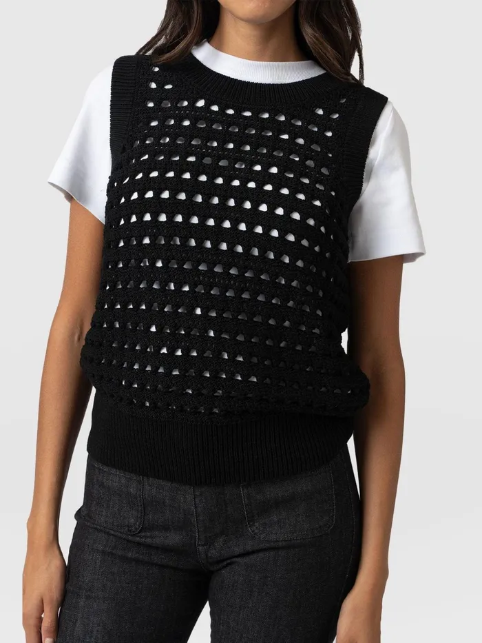 Adler Sleeveless Knit 8211 Black Black Women Saint And Sofia Knitwear