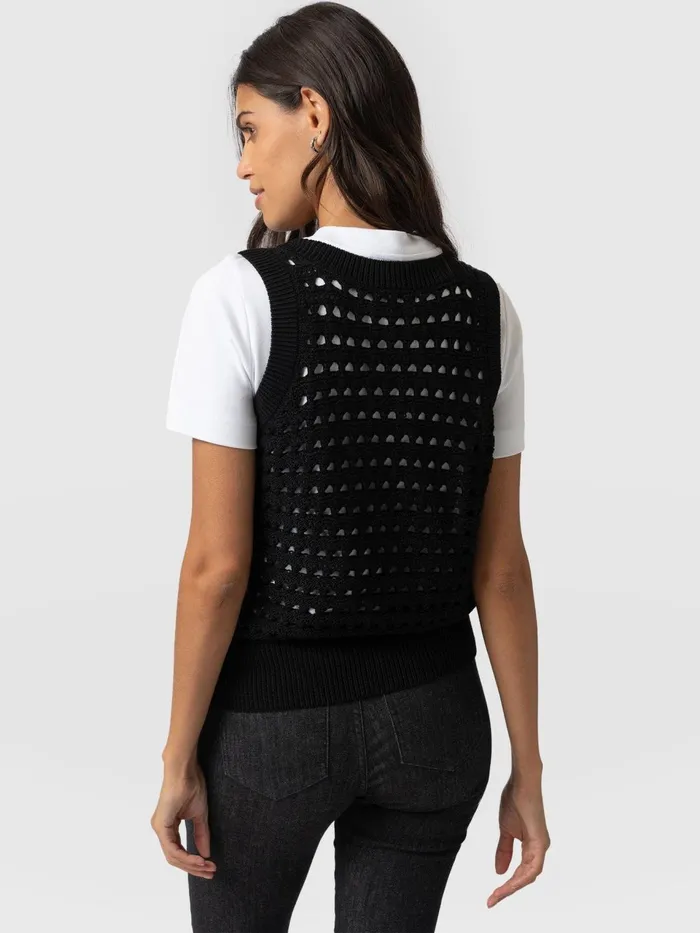 Adler Sleeveless Knit 8211 Black Black Women Saint And Sofia Knitwear