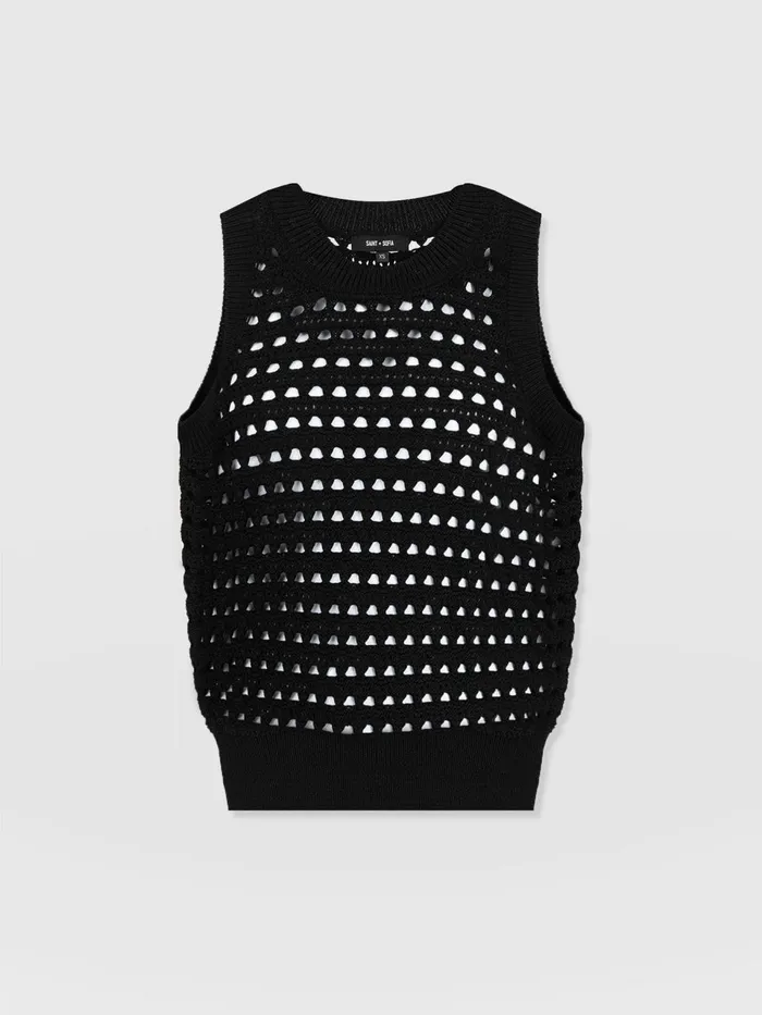 Adler Sleeveless Knit 8211 Black Black Women Saint And Sofia Knitwear