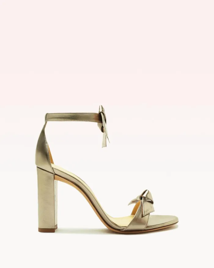 Alexandre Birman Clarita Block 90 Metallic Luna 8211 Gold Heels Luna Women Alexandre Birman Sandals