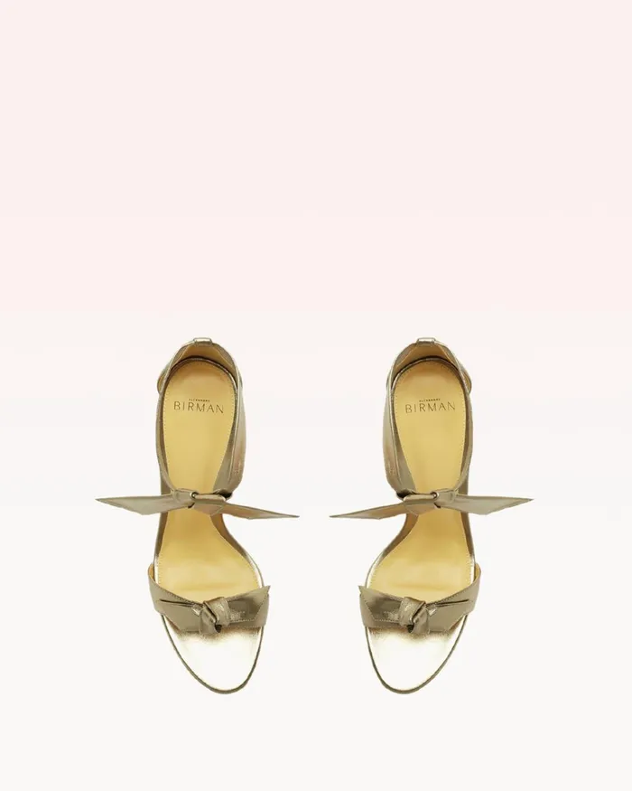 Alexandre Birman Clarita Block 90 Metallic Luna 8211 Gold Heels Luna Women Alexandre Birman Sandals