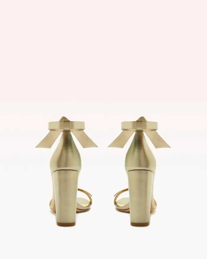Alexandre Birman Clarita Block 90 Metallic Luna 8211 Gold Heels Luna Women Alexandre Birman Sandals