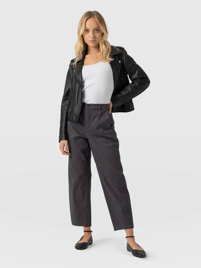 Alma Barrel Leg Chino 8211 Charcoal Charcoal Women Saint And Sofia Pants