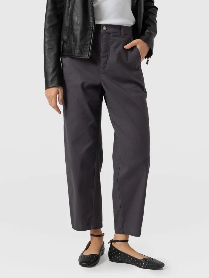 Alma Barrel Leg Chino 8211 Charcoal Charcoal Women Saint And Sofia Pants