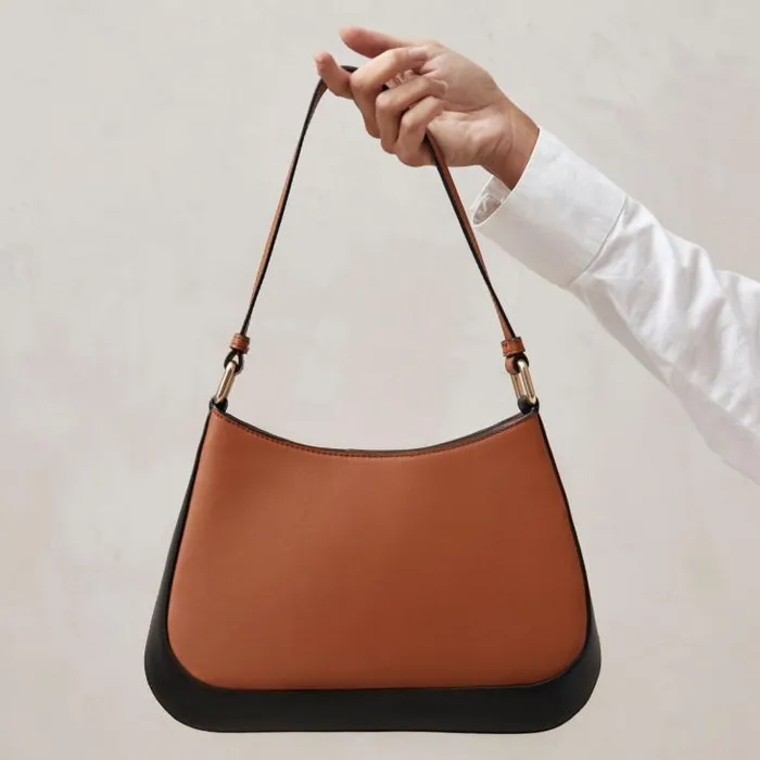 ALOHAS Bags Women The C Bicolor 8211 Black And Brown Leather Handbag