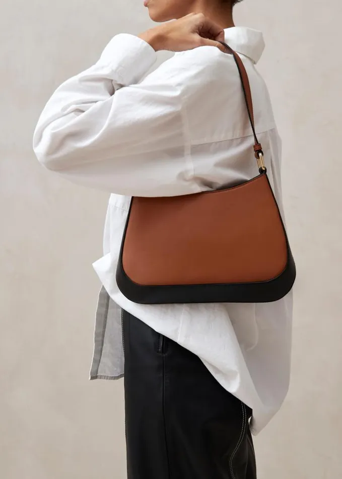 ALOHAS Bags Women The C Bicolor 8211 Black And Brown Leather Handbag