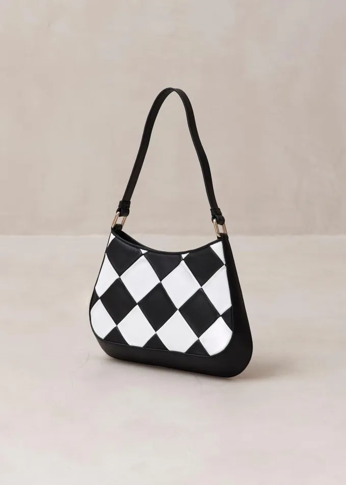 ALOHAS Bags Women The C Scacchi 8211 Black And White Leather Handbag