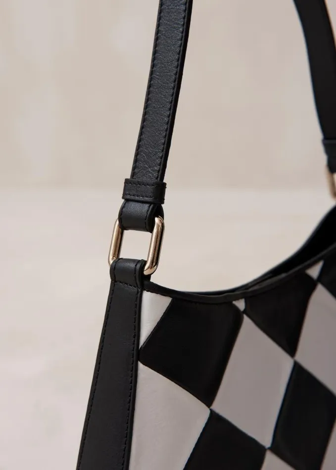 ALOHAS Bags Women The C Scacchi 8211 Black And White Leather Handbag