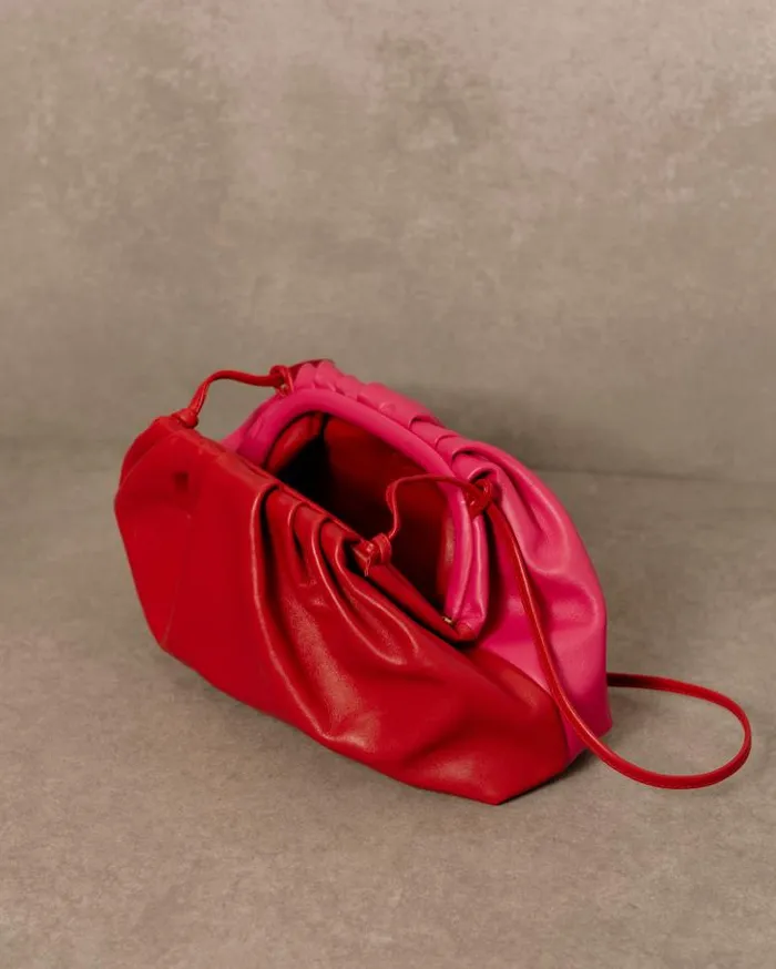 ALOHAS Bags Women The D 8211 Red And Pink Leather Handbag