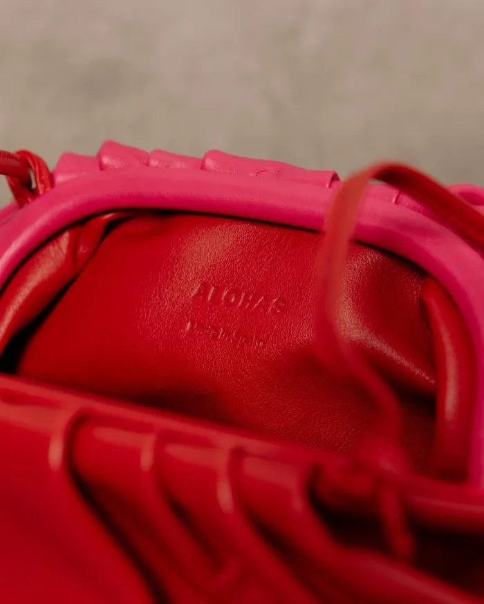 ALOHAS Bags Women The D 8211 Red And Pink Leather Handbag