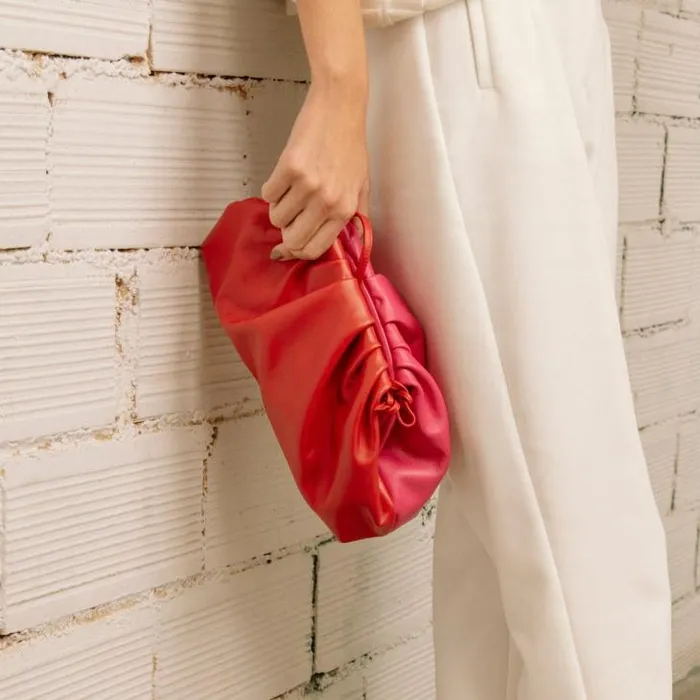 ALOHAS Bags Women The D 8211 Red And Pink Leather Handbag