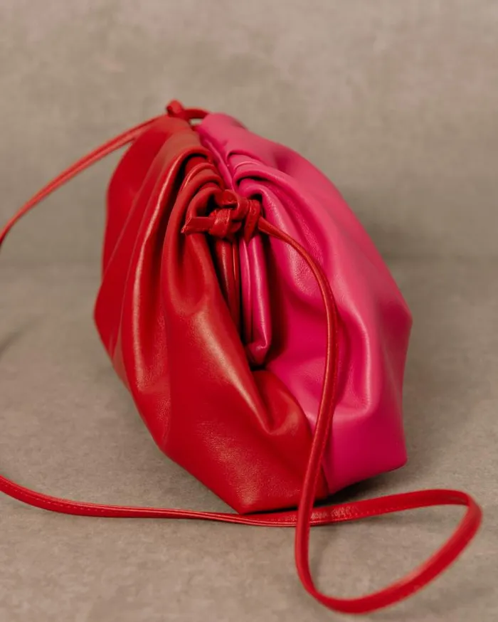 ALOHAS Bags Women The D 8211 Red And Pink Leather Handbag