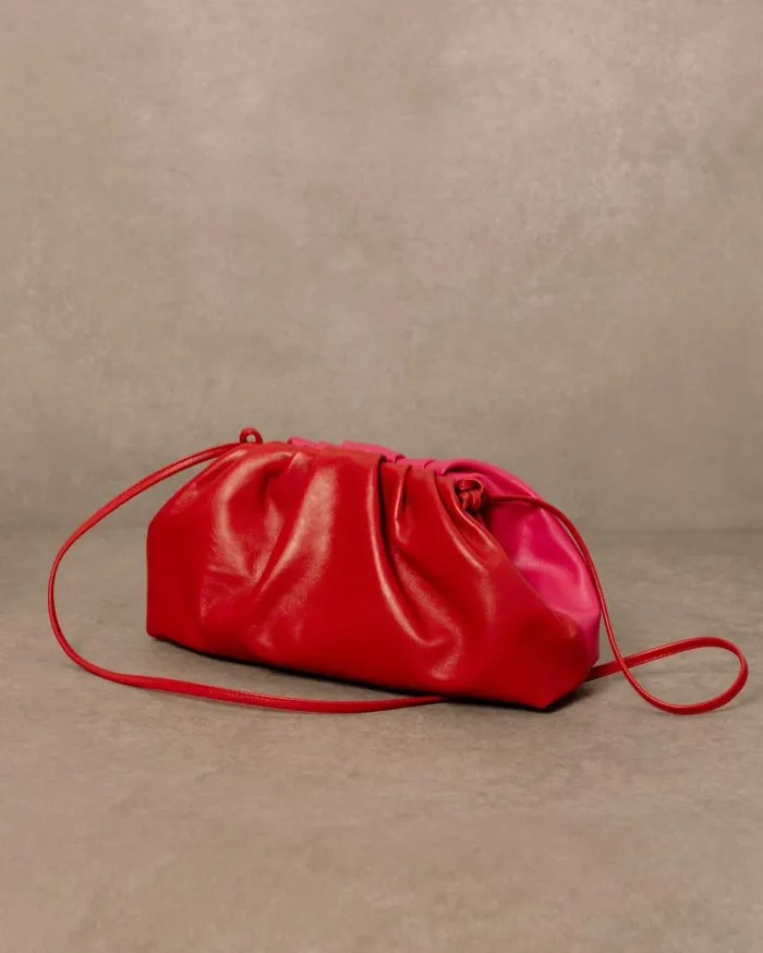 ALOHAS Bags Women The D 8211 Red And Pink Leather Handbag