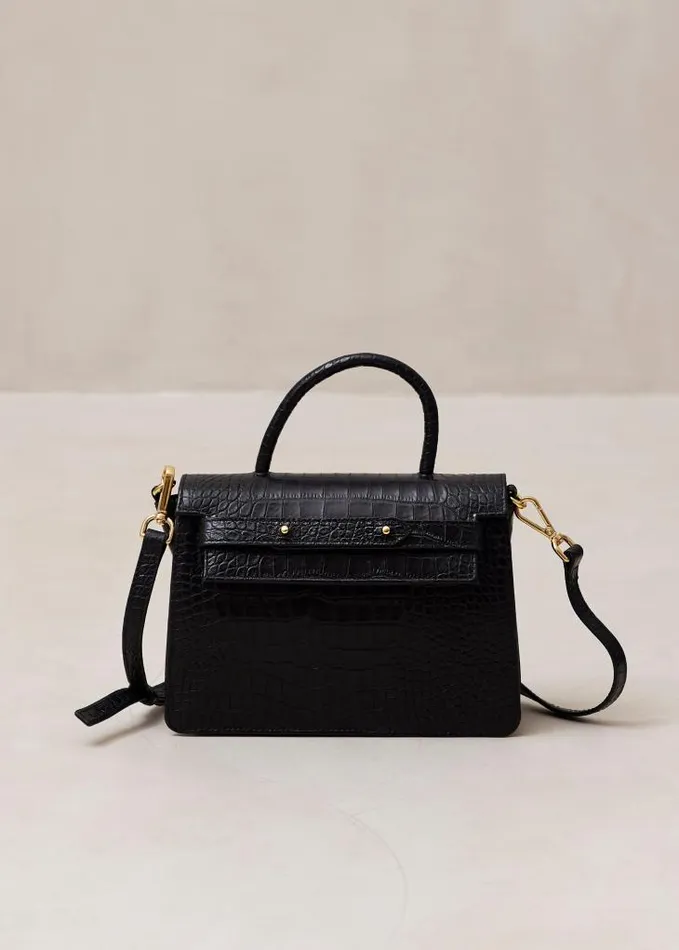 ALOHAS Bags Women The M Exotic 8211 Black Leather Handbag