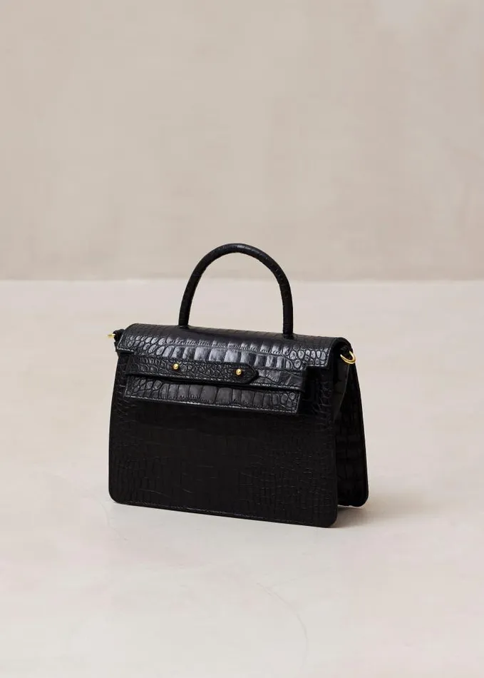 ALOHAS Bags Women The M Exotic 8211 Black Leather Handbag