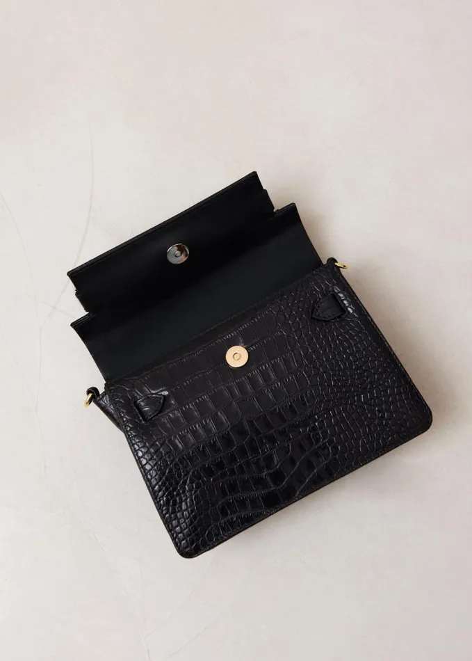 ALOHAS Bags Women The M Exotic 8211 Black Leather Handbag