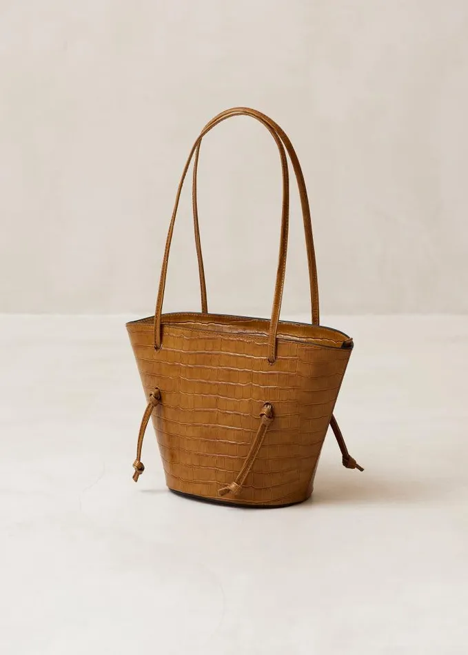 ALOHAS Bags Women The Tangle 8211 Brown Croc Leather Shoulder Bag