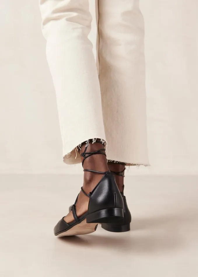 ALOHAS Ballet Flats Women Azurite 8211 Black Leather Ballet Flats