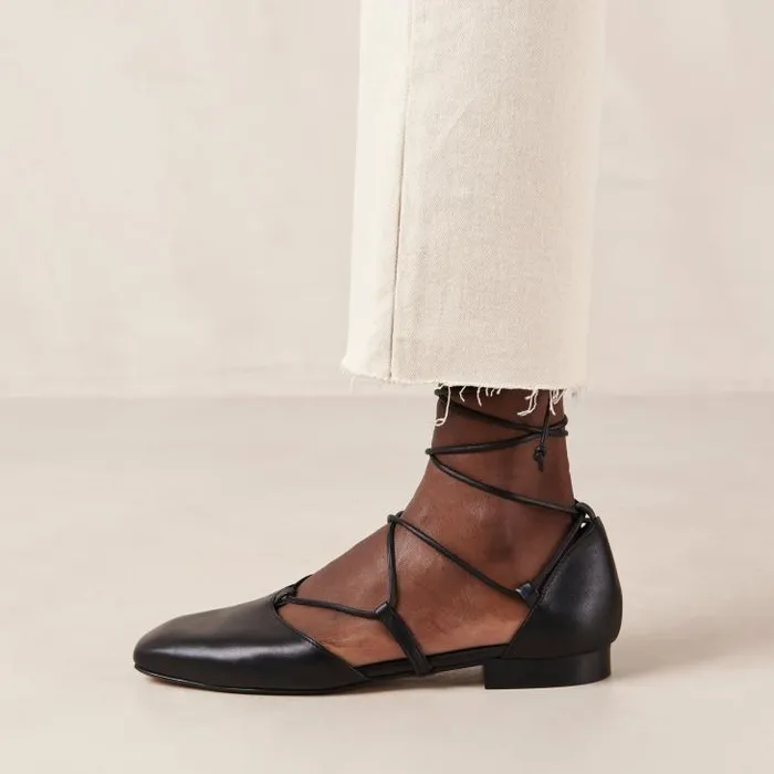 ALOHAS Ballet Flats Women Azurite 8211 Black Leather Ballet Flats