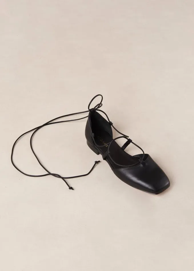 ALOHAS Ballet Flats Women Azurite 8211 Black Leather Ballet Flats
