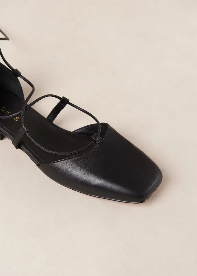 ALOHAS Ballet Flats Women Azurite 8211 Black Leather Ballet Flats