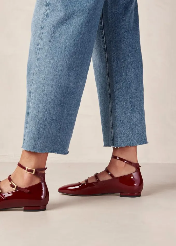 ALOHAS Ballet Flats Women Luke 8211 Red Patent Leather Ballet Flats