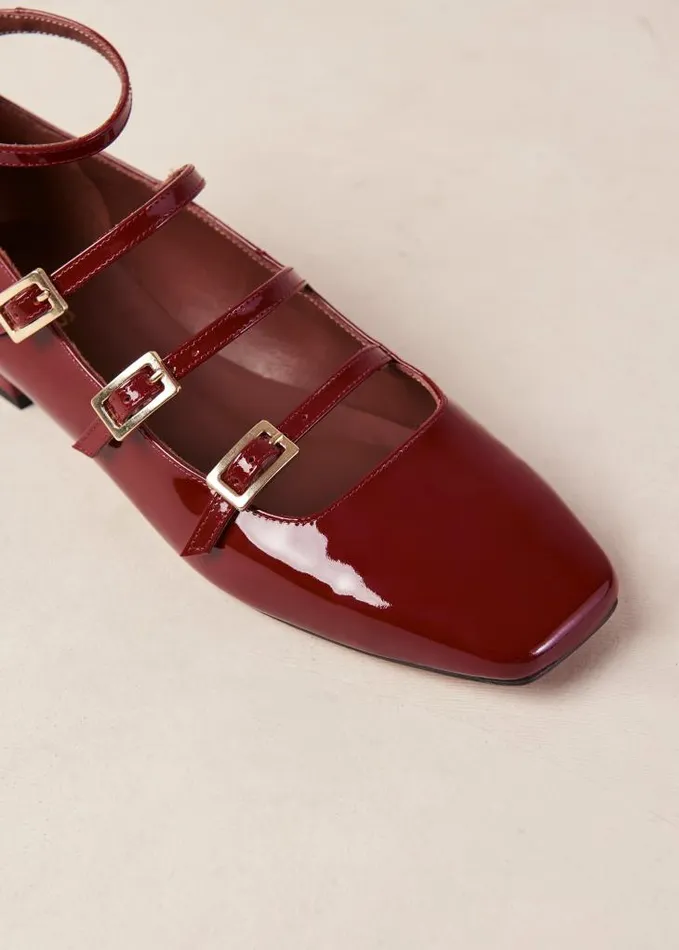 ALOHAS Ballet Flats Women Luke 8211 Red Patent Leather Ballet Flats
