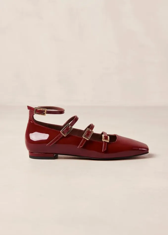 ALOHAS Ballet Flats Women Luke 8211 Red Patent Leather Ballet Flats