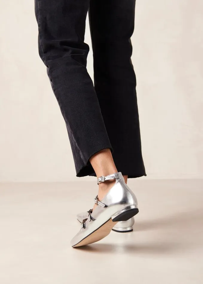ALOHAS Ballet Flats Women Luke 8211 Silver Leather MaryJane Shoes