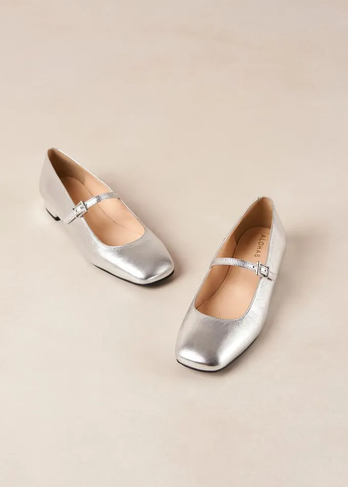 ALOHAS Ballet Flats Women Por Do Sol 8211 Silver Ballet Pumps